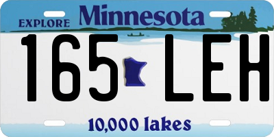 MN license plate 165LEH