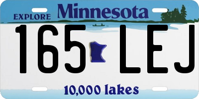 MN license plate 165LEJ