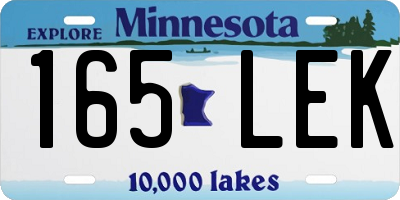 MN license plate 165LEK