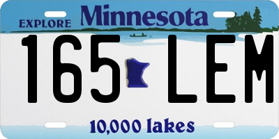 MN license plate 165LEM
