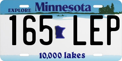 MN license plate 165LEP