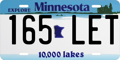 MN license plate 165LET