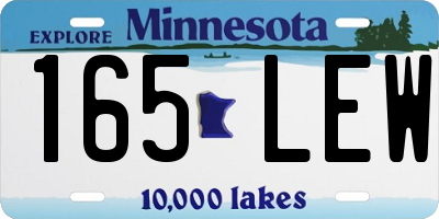MN license plate 165LEW