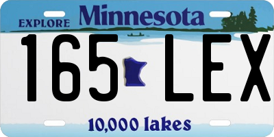 MN license plate 165LEX