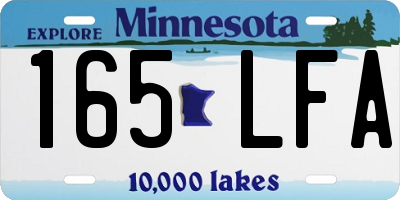 MN license plate 165LFA