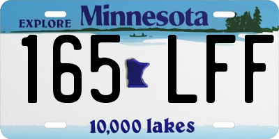MN license plate 165LFF