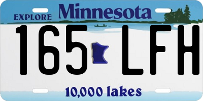MN license plate 165LFH