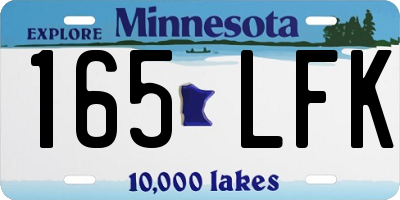 MN license plate 165LFK