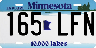 MN license plate 165LFN