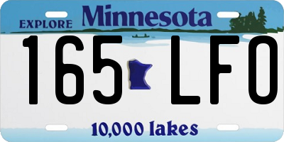 MN license plate 165LFO