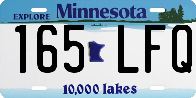 MN license plate 165LFQ