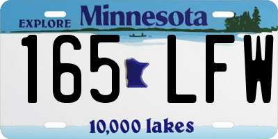 MN license plate 165LFW