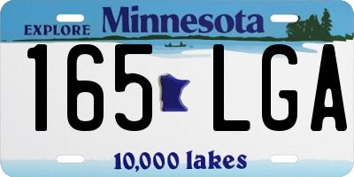 MN license plate 165LGA