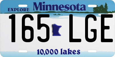 MN license plate 165LGE