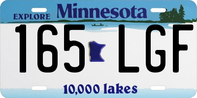 MN license plate 165LGF