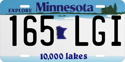 MN license plate 165LGI