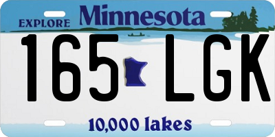 MN license plate 165LGK