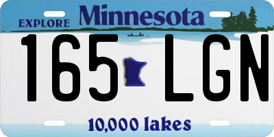MN license plate 165LGN