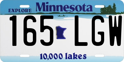 MN license plate 165LGW