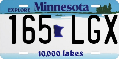 MN license plate 165LGX
