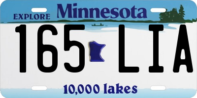 MN license plate 165LIA