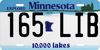 MN license plate 165LIB