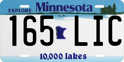 MN license plate 165LIC
