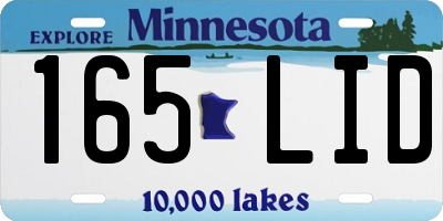MN license plate 165LID
