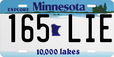 MN license plate 165LIE