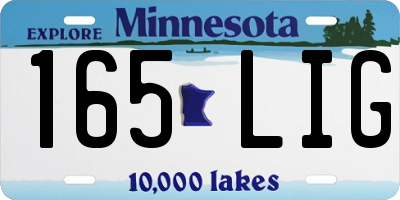 MN license plate 165LIG