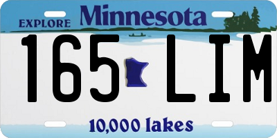 MN license plate 165LIM