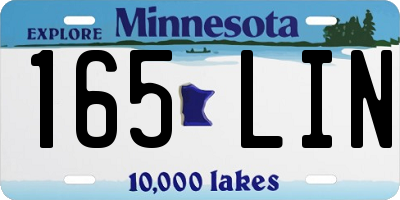 MN license plate 165LIN