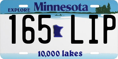 MN license plate 165LIP