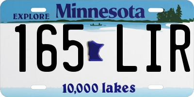 MN license plate 165LIR