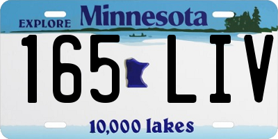 MN license plate 165LIV