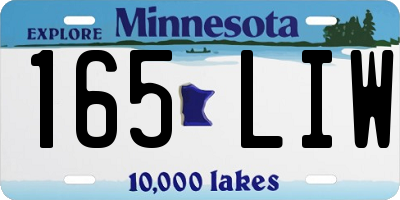 MN license plate 165LIW