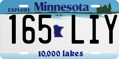 MN license plate 165LIY