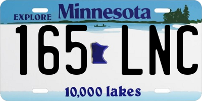 MN license plate 165LNC