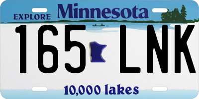 MN license plate 165LNK