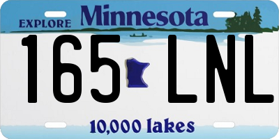 MN license plate 165LNL