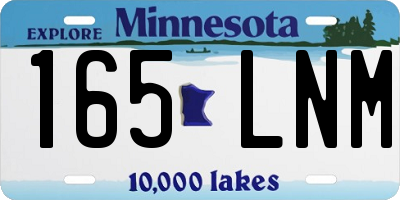 MN license plate 165LNM