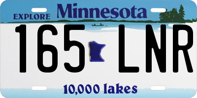 MN license plate 165LNR