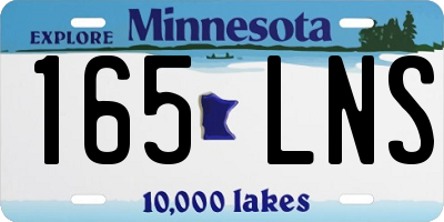 MN license plate 165LNS