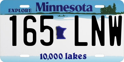 MN license plate 165LNW