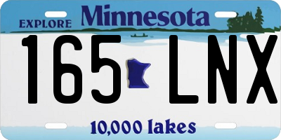 MN license plate 165LNX