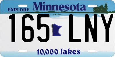 MN license plate 165LNY