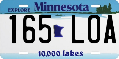 MN license plate 165LOA