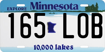 MN license plate 165LOB