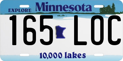 MN license plate 165LOC