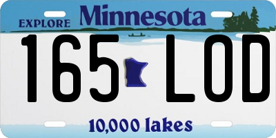MN license plate 165LOD